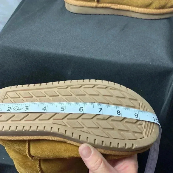 KOOLABURRA BY UGG GIRLS SIZE 4 PULL ON CARAMEL TAN BOOTS SHERPA LINED BOW ACCENT - Picture 14 of 14